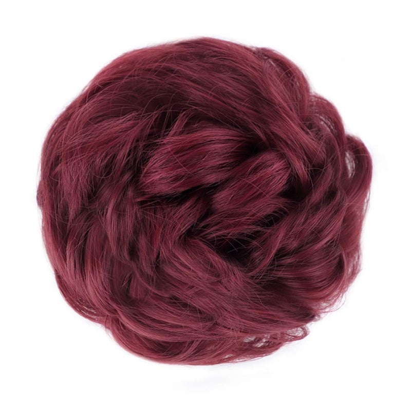 MORICA 2PCS Messy Bun Hair Piece, Fake Hair Messy Bun Scrunchies For Thin Hair Extension Curly Wavy Synthetic Chignon Ponytail Hair Pieces for Women(BUG#) - Image 2